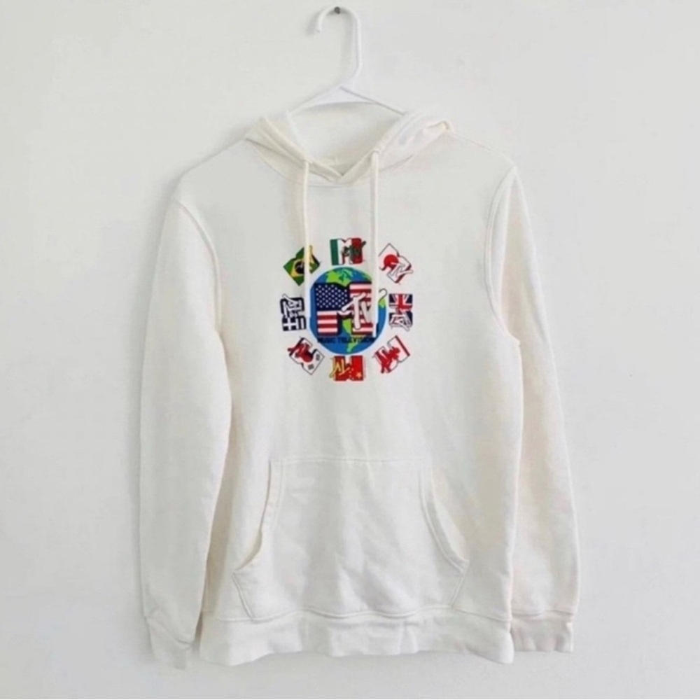 Old Navy MTV White Logo Hoodie Small